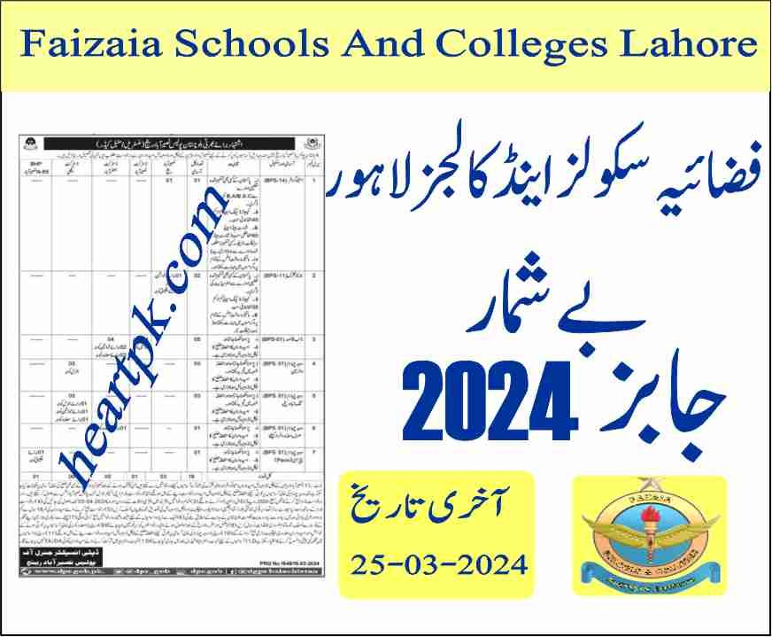 Faizaia Schools And Colleges Jobs 2024